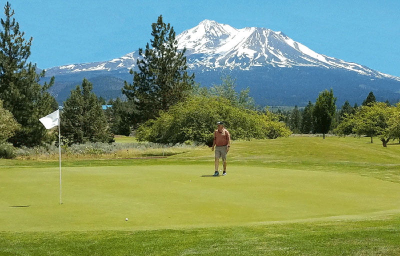 Lake Shastina Golf Course with Mt Shasta in the background
